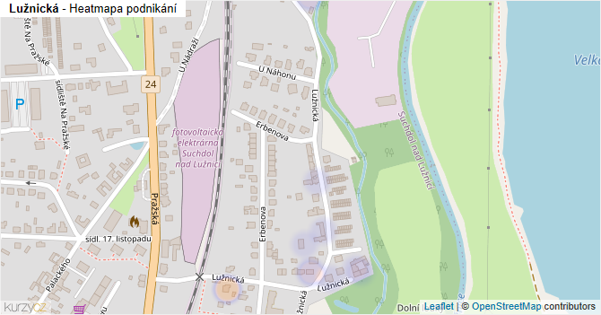 Lužnická - mapa podnikání