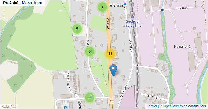 Pražská - mapa firem