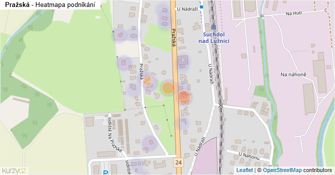 Pražská - mapa podnikání