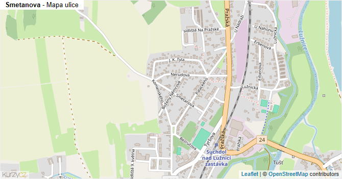 Smetanova - mapa ulice
