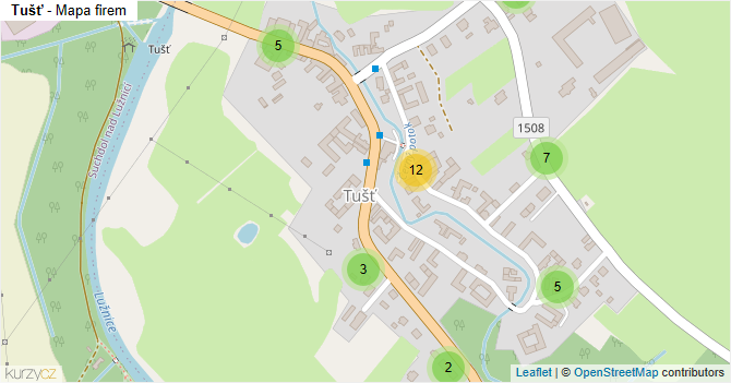 Tušť - mapa firem