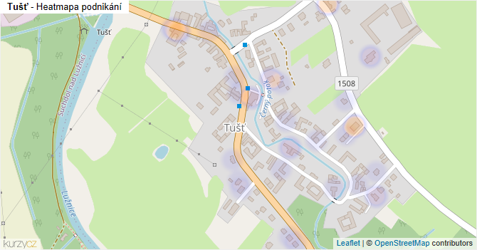 Tušť - mapa podnikání