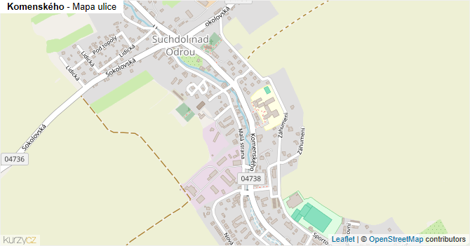 Komenského - mapa ulice