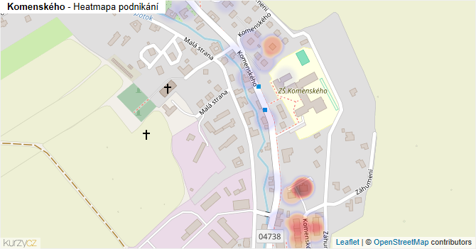 Komenského - mapa podnikání