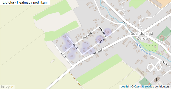 Lidická - mapa podnikání