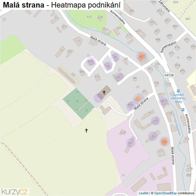 Mapa Malá strana - Firmy v ulici.