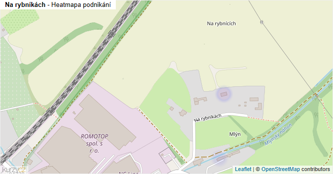 Na rybníkách - mapa podnikání