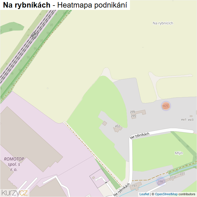 Mapa Na rybníkách - Firmy v ulici.