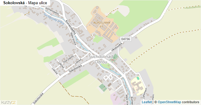 Sokolovská - mapa ulice
