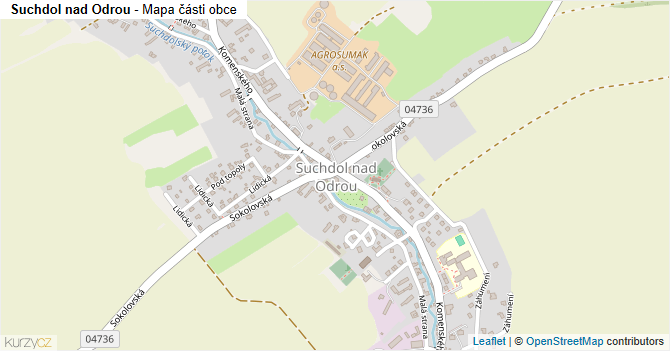 Suchdol nad Odrou - mapa části obce