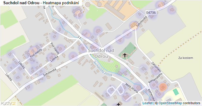 Suchdol nad Odrou - mapa podnikání