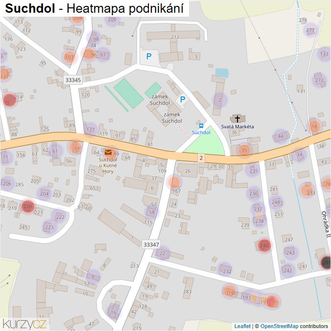 Mapa Suchdol - Firmy v části obce.