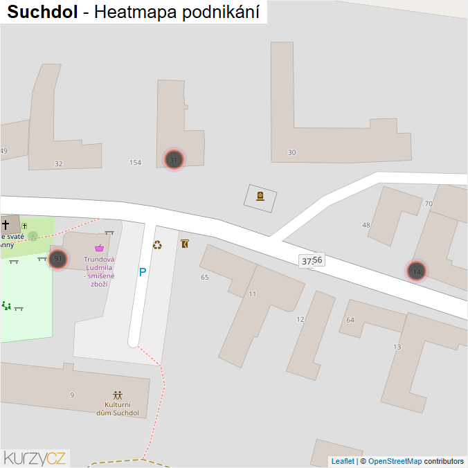 Mapa Suchdol - Firmy v obci.