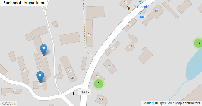 Suchodol - mapa firem