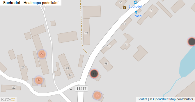 Suchodol - mapa podnikání