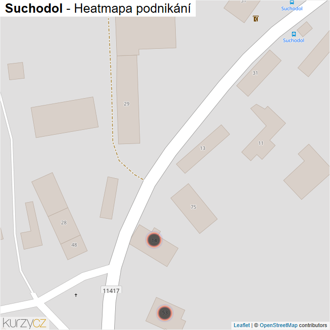 Mapa Suchodol - Firmy v obci.