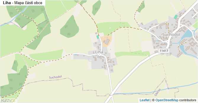 Líha - mapa části obce