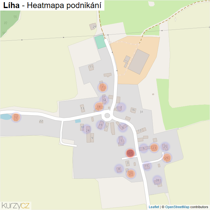 Mapa Líha - Firmy v části obce.