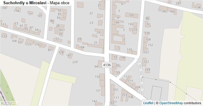 Suchohrdly u Miroslavi - mapa obce