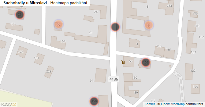 Suchohrdly u Miroslavi - mapa podnikání