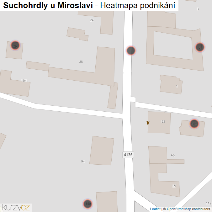 Mapa Suchohrdly u Miroslavi - Firmy v obci.