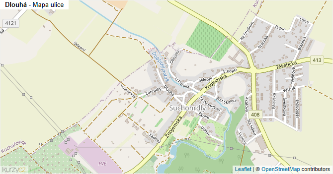 Dlouhá - mapa ulice