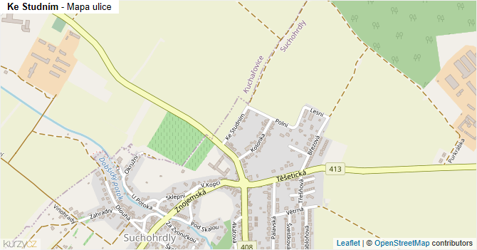 Ke Studním - mapa ulice