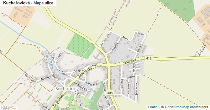 Kuchařovická - mapa ulice