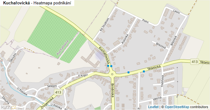 Kuchařovická - mapa podnikání