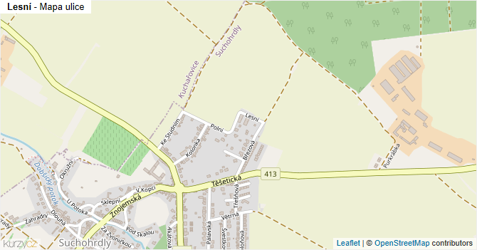 Lesní - mapa ulice