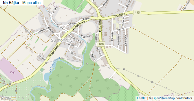 Na Hájku - mapa ulice