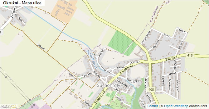 Okružní - mapa ulice