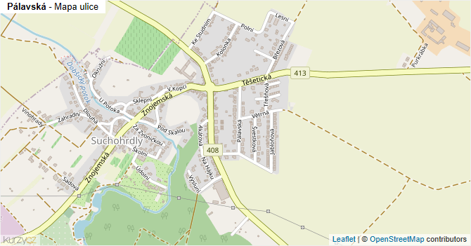 Pálavská - mapa ulice