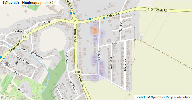 Pálavská - mapa podnikání
