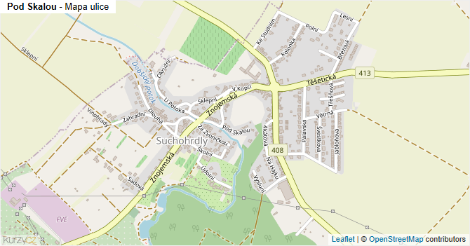 Pod Skalou - mapa ulice