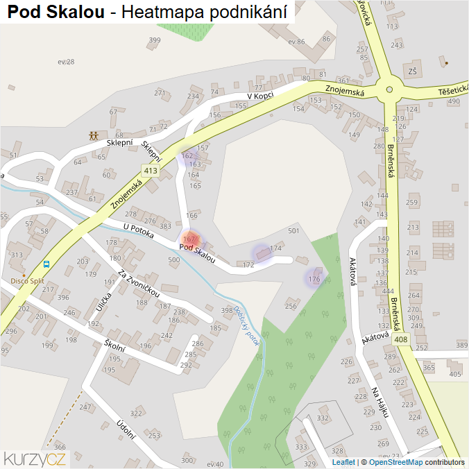 Mapa Pod Skalou - Firmy v ulici.