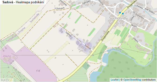 Sadová - mapa podnikání