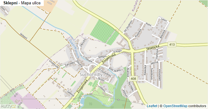 Sklepní - mapa ulice