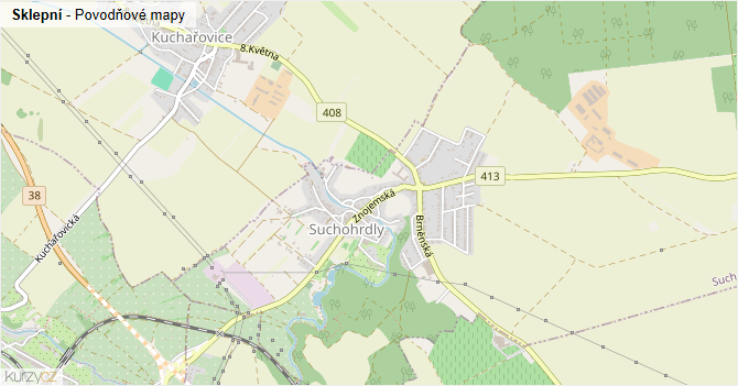 Sklepní - záplavové mapy stoleté vody