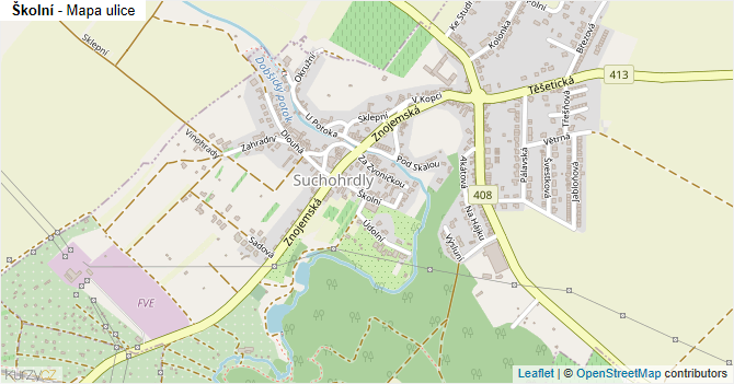 Školní - mapa ulice