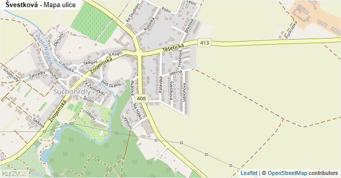 Švestková - mapa ulice
