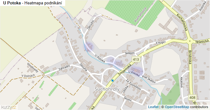 U Potoka - mapa podnikání