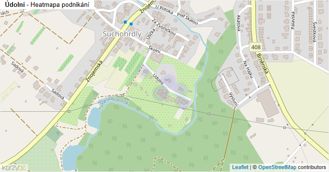 Údolní - mapa podnikání
