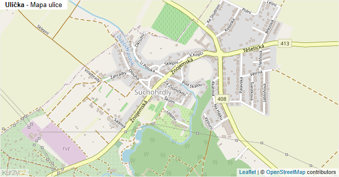 Ulička - mapa ulice