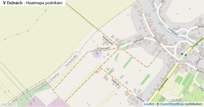 V Dolnách - mapa podnikání