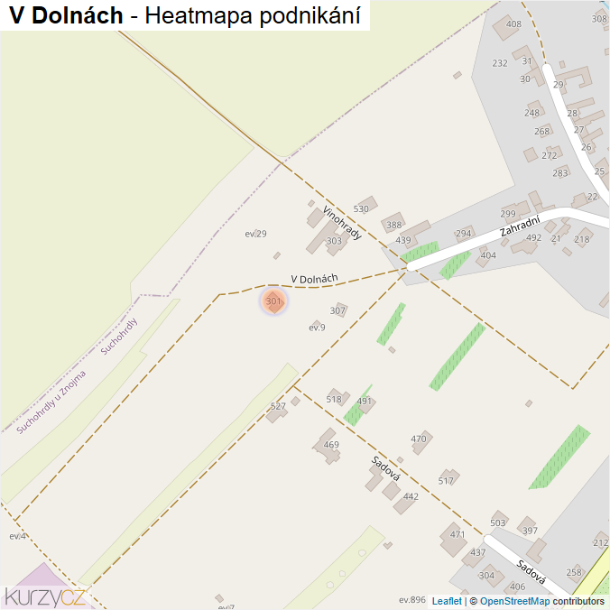 Mapa V Dolnách - Firmy v ulici.