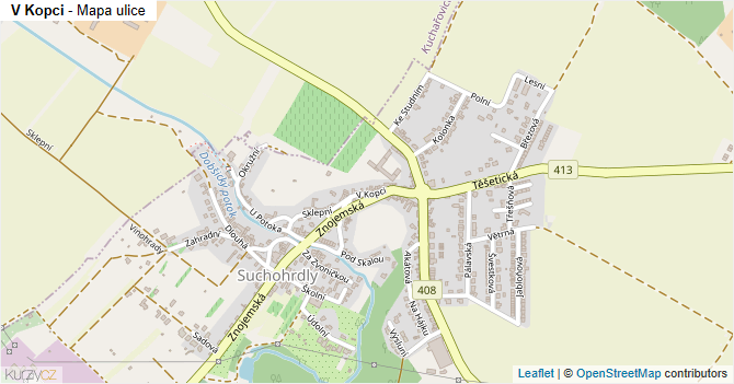 V Kopci - mapa ulice