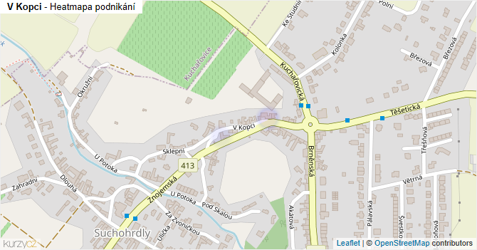 V Kopci - mapa podnikání