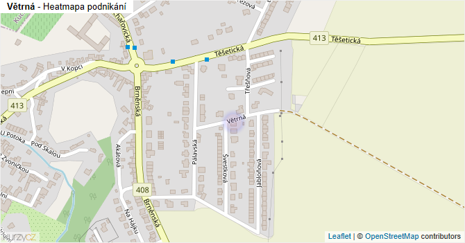 Větrná - mapa podnikání