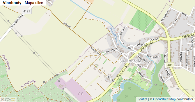 Vinohrady - mapa ulice